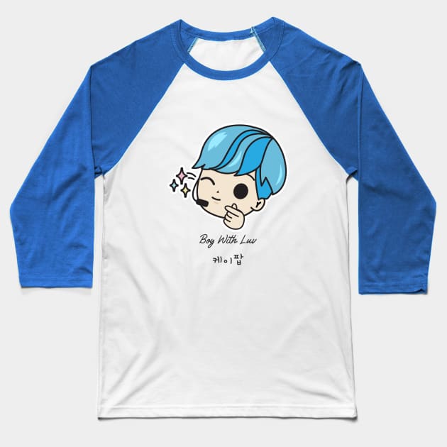 Kpop Boy With Luv BTS Baseball T-Shirt by valival